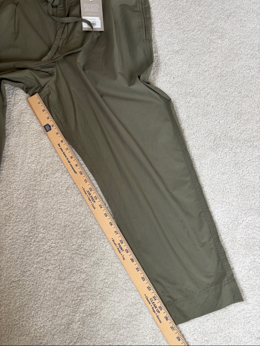 Everlane Poplin Pleated Taper Pants Cotton Olive Green Travel Womens Size 16 - Picture 10 of 14